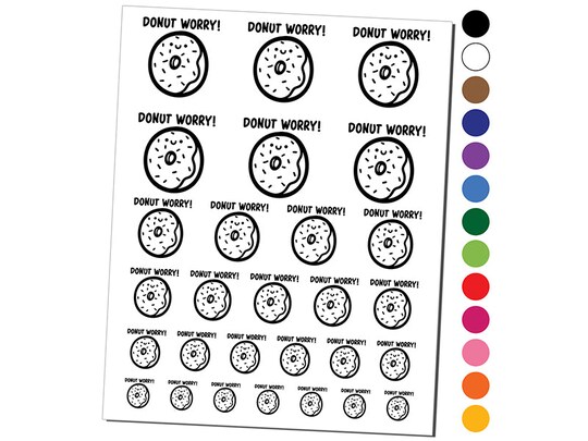 Donut Don't Worry Smile Motivational Quote Pun Temporary Tattoo Water Resistant Fake Body Art Set Collection, Color: White | Michaels Donut Don't Worry Smile Motivational Quote Pun Temporary Tattoo Water Resistant Fake Body Art Set Collection, Color: White | Michaels